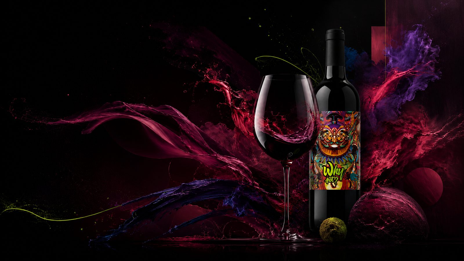 Imagen artística Why Not con vino y arte